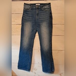 Zenana Jean Woman Size 30 Blue Straight Leg Light Wash Denim Stretch